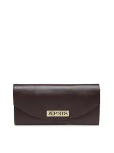 Apsis Women Coffee Brown Solid Envelope Wallet
