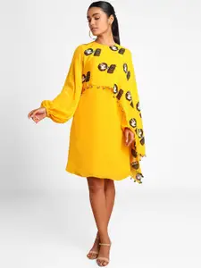 Masaba Women Yellow Printed A-Line Dress