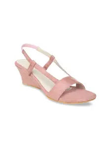 VALIOSAA Women Pink Solid Heels