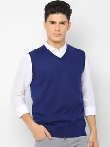 Allen Solly Men Blue Solid Sweater Vest