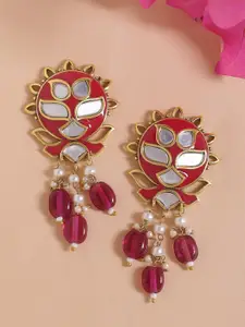 Voylla Gold-Plated & Pink Classic Studs