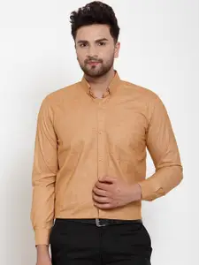 JAINISH Men Beige Classic Regular Fit Solid Formal Shirt