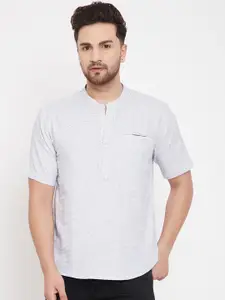 even Men White Solid Straight Kurta
