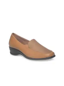 Khadims Women Tan Brown Loafers