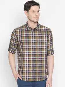 Basics Men Multicoloured Slim Fit Checked Casual Shirt