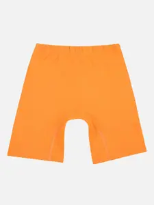 PROTEENS Girls Orange Solid Slim Fit Biker Shorts
