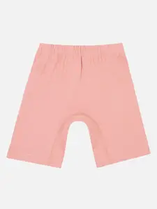 PROTEENS Girls Peach Solid Slim Fit Cycling Shorts