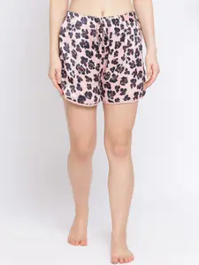 Oxolloxo Women Pink Floral Print Lounge Shorts