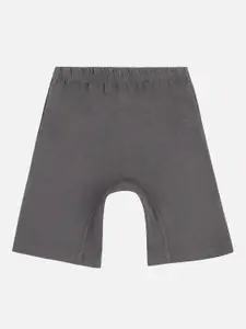 PROTEENS Girls Grey Solid Slim Fit Cycling Shorts