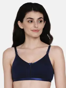 Enamor Navy Blue Solid Non-Wired Non Padded Everyday Bra A029