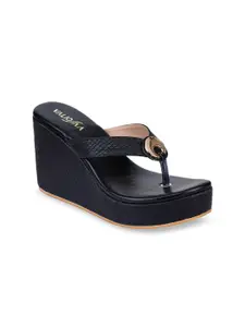 VALIOSAA Women Black Solid Platform Heels