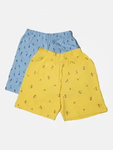 TINY HUG Boys Pack Of 2 Printed Regular Fit Shorts
