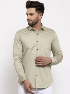 JAINISH Men Green Slim Fit Solid Casual Shirt