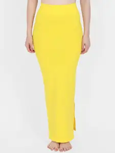 Beau Design Women Yellow Solid Saree Shapewear