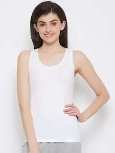 Clovia Women White Solid Camisole