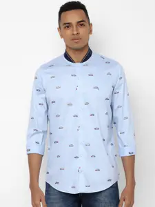 SIMON CARTER LONDON Men Blue Slim Fit Printed Casual Shirt