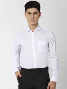 Peter England Men White Regular Fit Solid Casual Shirt