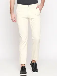 BYFORD by Pantaloons Men Beige Regular Fit Solid Chinos