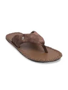 Metro Men Brown Solid Comfort Sandals