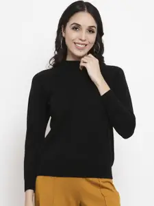 Gipsy Women Black Solid Pullover Sweater