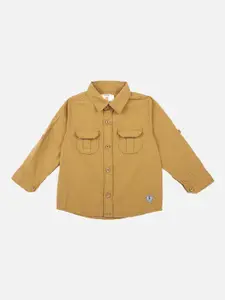 Bodycare First Boys Brown Slim Fit Solid Casual Shirt