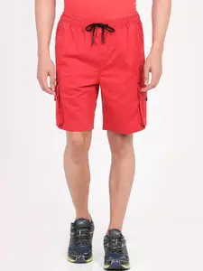 Breakbounce Men Red Solid Regular Fit Cargo Shorts