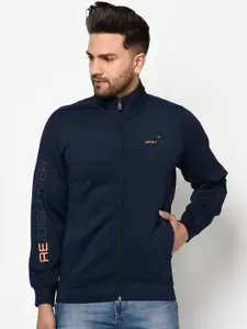 Octave Men Navy Blue Printed Sweatshirt