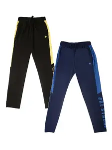 Dollar Boys Pack of 2 Black & Blue Solid Joggers