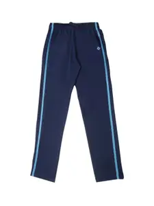 Dollar Boys Blue Solid Straight-Fit Track Pants