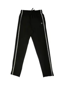 Dollar Boys Black Solid Straight-Fit Track Pants