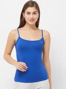 Soie Women Blue Solid Camisole
