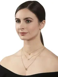 Shining Diva Fashion Gold-Plated Layered Necklace
