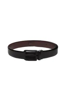 Teakwood Leathers Men Black & Brown Solid Reversible Leather Belt