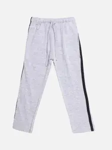 PROTEENS Boys Grey Solid Straight-Fit Track Pants