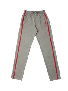 Dollar Boys Grey Melange Solid Straight-Fit Track Pants