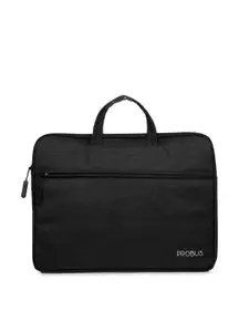 PROBUS Unisex Black Solid 15 Inch Canvas Sustainable Laptop Bag