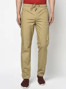 Octave Men Khaki-Coloured Solid Track Pants