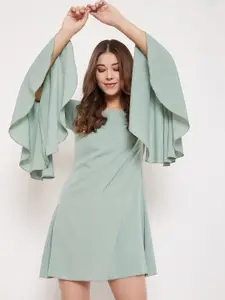 Berrylush Women Green Solid A-Line Dress