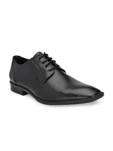 CARLO ROMANO Men Black Solid Leather Formal Derbys