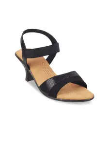 Mochi Women Black Solid Kitten Heels