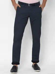 Allen Solly Men Navy Blue Slim Fit Solid Regular Trousers