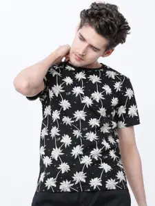 HIGHLANDER Men Black Printed Round Neck T-shirt