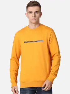 t-base Men Yellow Printed Sweatshirt