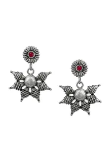 Silvermerc Designs Silver-Plated & Pink Contemporary Drop Earrings