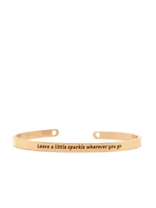 JOKER & WITCH Rose Gold-Plated Leave A Little Sparkle Wherever You Go Mantra Cuff Band