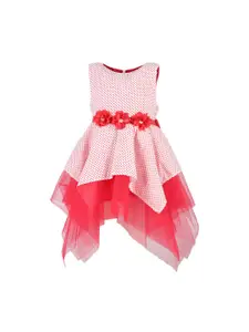 A Little Fable Girls Pink Printed Fit and Flare Dress