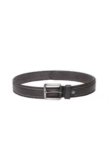 Teakwood Leathers Men Black Solid Leather Belt