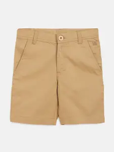 Campana Boys Khaki Solid Regular Fit Regular Shorts