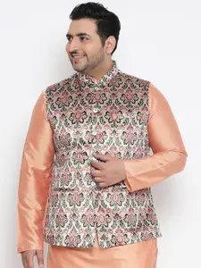 KISAH PLUS Men Multicoloured Printed Woven Nehru Jacket