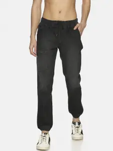 IVOC Men Black Jogger Mid-Rise Clean Look Jeans